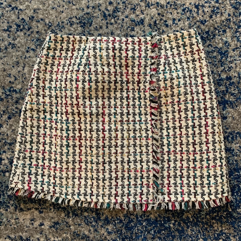 Wayf multicolor tweed mini skirt